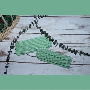 “Green Plaid”  Hand Made Face Mask